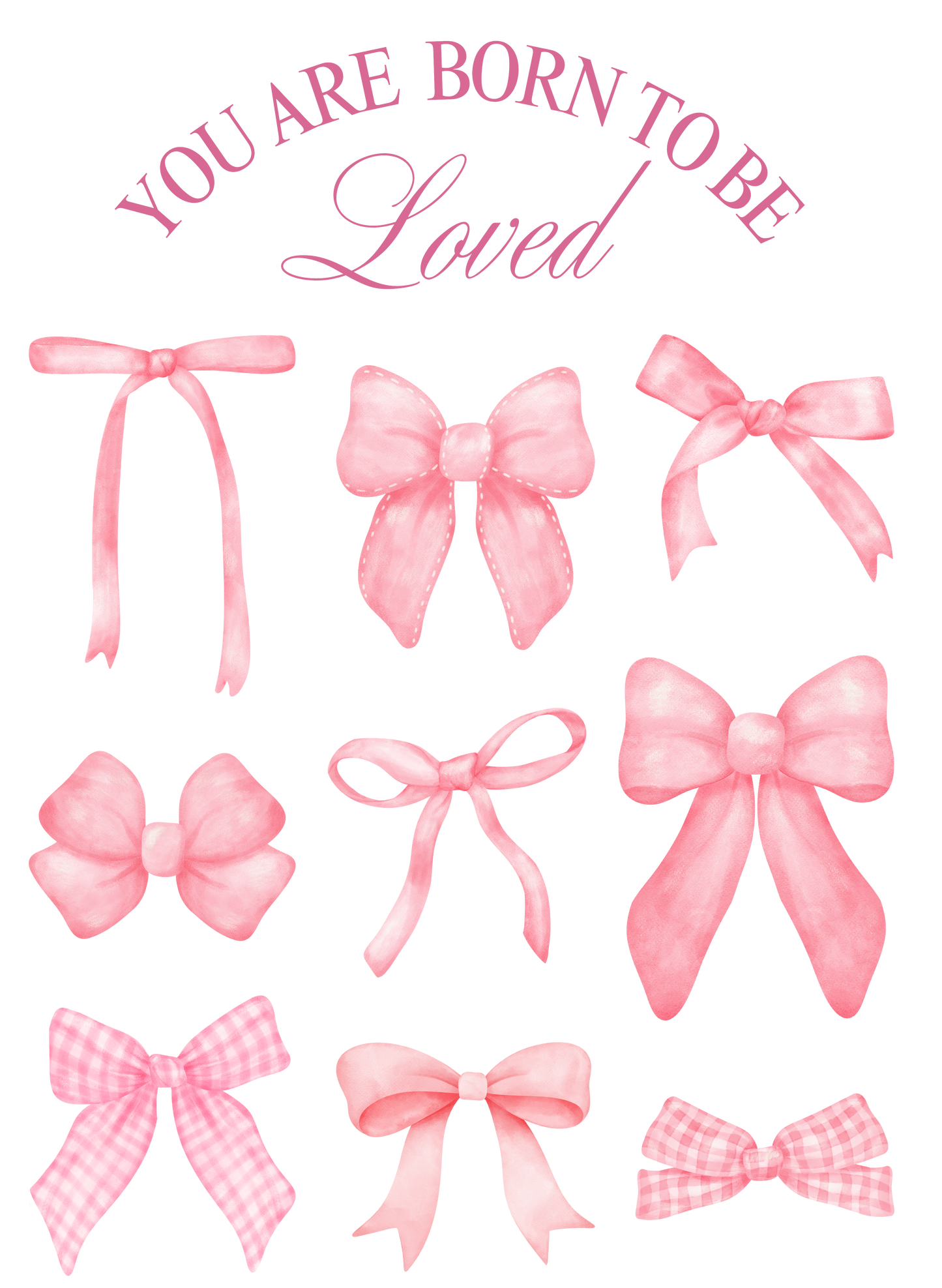 Pink bow design on white shirt